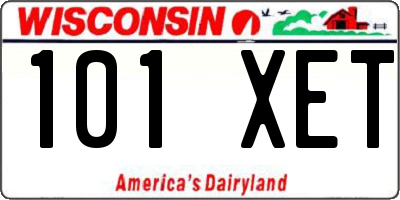WI license plate 101XET