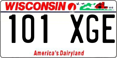 WI license plate 101XGE