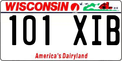 WI license plate 101XIB