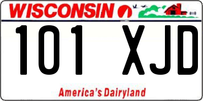 WI license plate 101XJD
