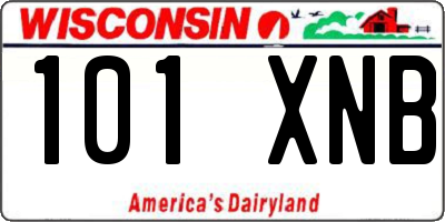 WI license plate 101XNB