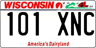 WI license plate 101XNC