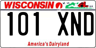 WI license plate 101XND