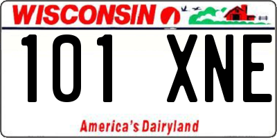 WI license plate 101XNE
