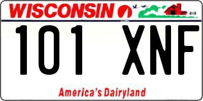 WI license plate 101XNF