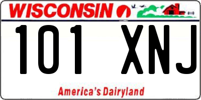 WI license plate 101XNJ