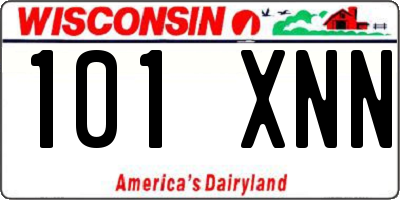 WI license plate 101XNN