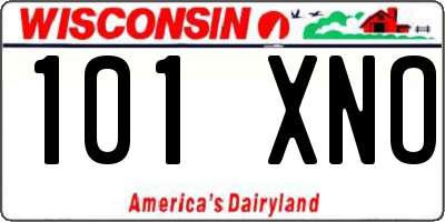 WI license plate 101XNO