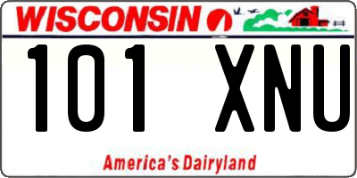 WI license plate 101XNU