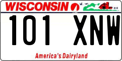 WI license plate 101XNW