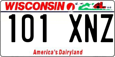 WI license plate 101XNZ