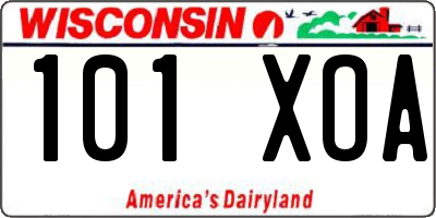 WI license plate 101XOA