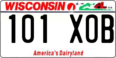 WI license plate 101XOB