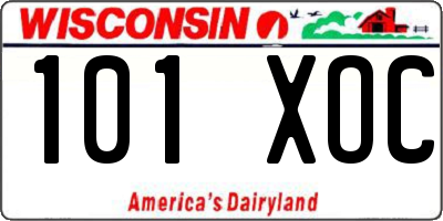 WI license plate 101XOC