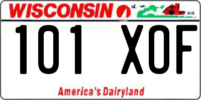 WI license plate 101XOF