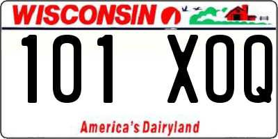 WI license plate 101XOQ