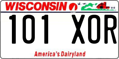 WI license plate 101XOR