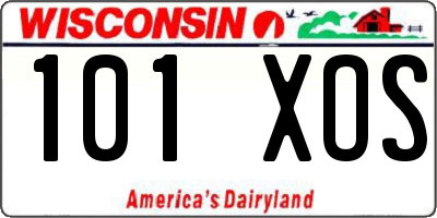 WI license plate 101XOS