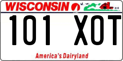 WI license plate 101XOT