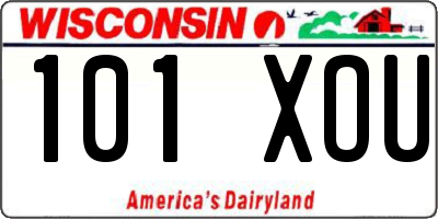 WI license plate 101XOU