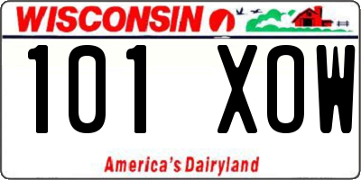 WI license plate 101XOW