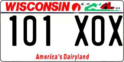 WI license plate 101XOX