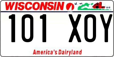 WI license plate 101XOY