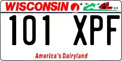 WI license plate 101XPF
