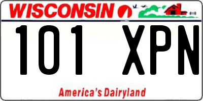 WI license plate 101XPN