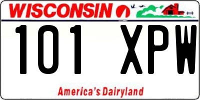 WI license plate 101XPW