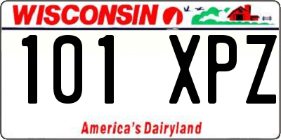 WI license plate 101XPZ