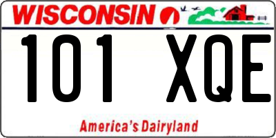 WI license plate 101XQE
