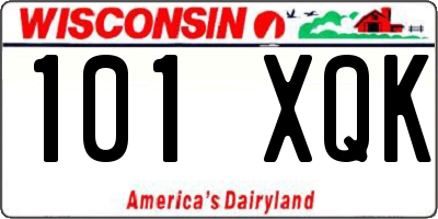 WI license plate 101XQK