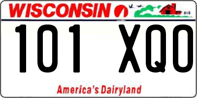 WI license plate 101XQO