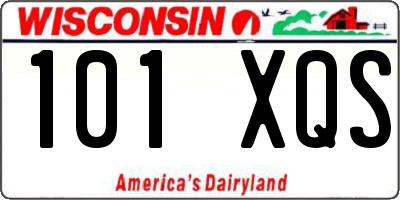 WI license plate 101XQS