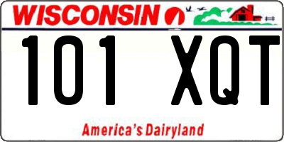 WI license plate 101XQT