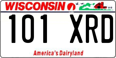WI license plate 101XRD