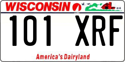 WI license plate 101XRF