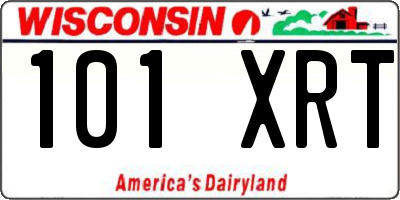 WI license plate 101XRT