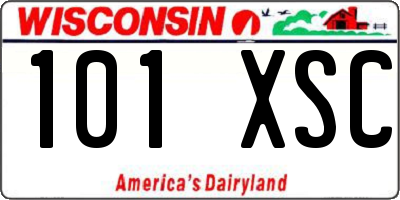 WI license plate 101XSC