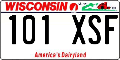 WI license plate 101XSF