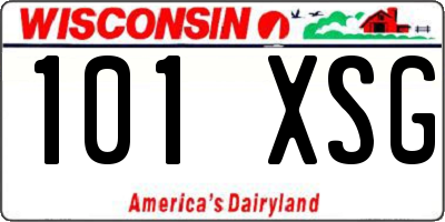 WI license plate 101XSG