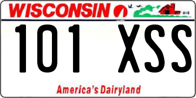 WI license plate 101XSS