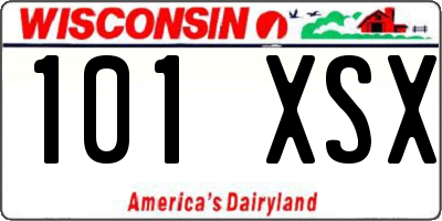 WI license plate 101XSX