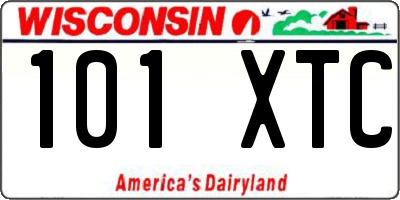WI license plate 101XTC