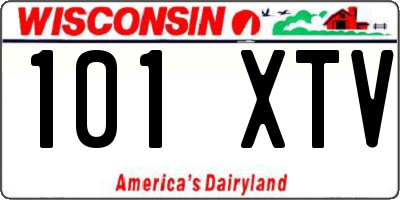 WI license plate 101XTV