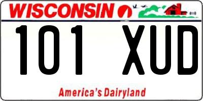 WI license plate 101XUD