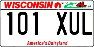 WI license plate 101XUL