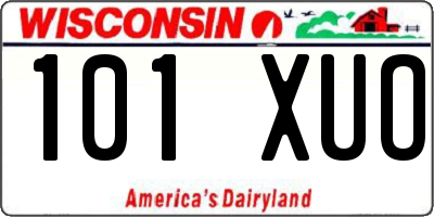 WI license plate 101XUO