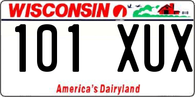 WI license plate 101XUX